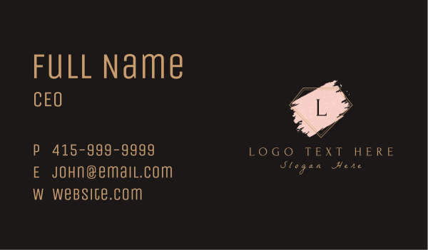 Diamond Brushstroke Lettermark  Business Card Design Image Preview