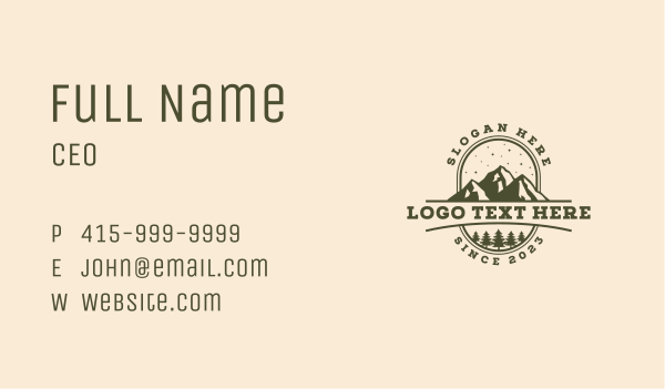 Outdoor Forest Mountain  Business Card Design Image Preview