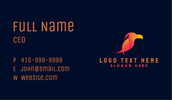 Toucan Business Startup Business Card Design Image Preview