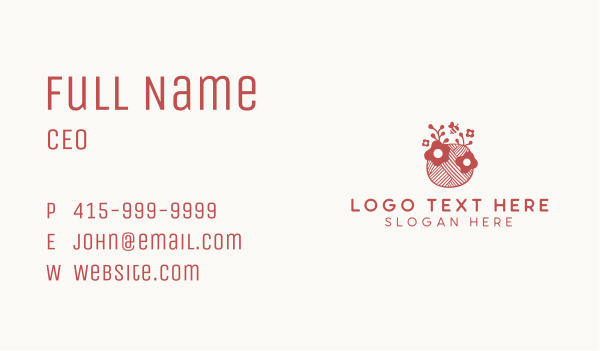 Handmade Floral Yarn  Business Card Design Image Preview