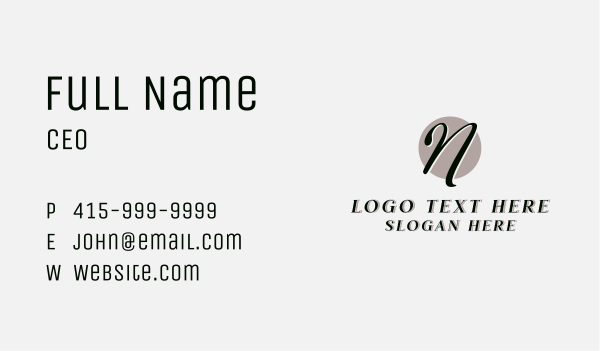 Luxury Fashion Boutique Letter N Business Card Design Image Preview