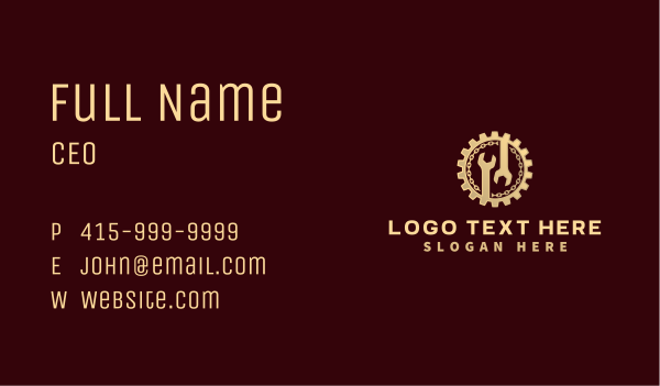 Wrench Chain Gear Business Card Design Image Preview