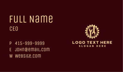 Wrench Chain Gear Business Card Image Preview