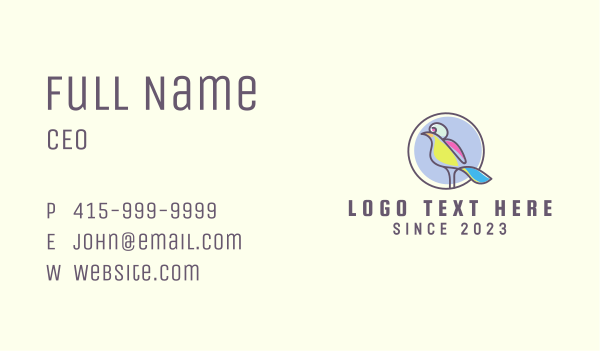 Multicolor Parrot Emblem Business Card Design Image Preview