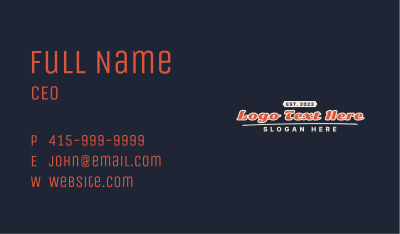 Retro Business Wordmark Business Card Image Preview