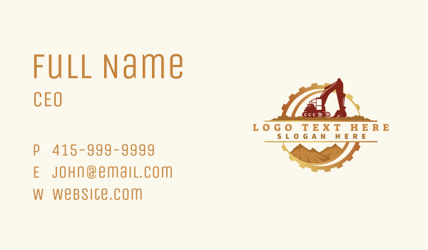 Excavator Backhoe Machinery Business Card Design Image Preview