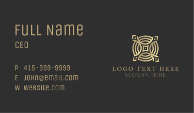 Gold Cross Letter X  Business Card