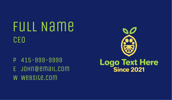 Lemon Fruit Slice  Business Card Design Image Preview