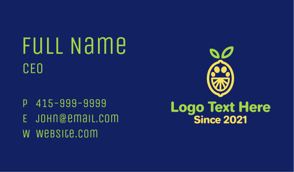 Lemon Fruit Slice  Business Card Design