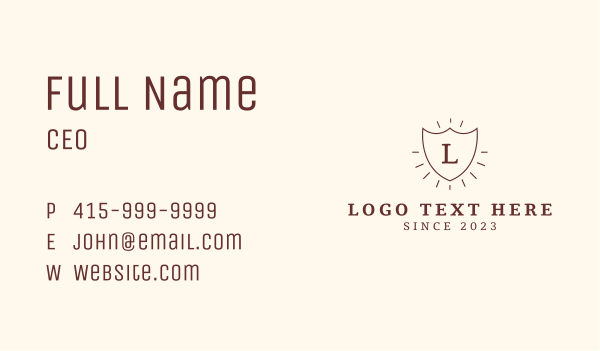 Vintage Rays Emblem Letter Business Card Design Image Preview