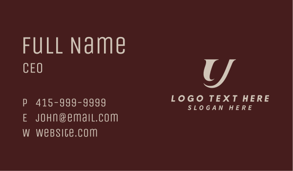 Luxe Enterprise Letter U Business Card Design Image Preview