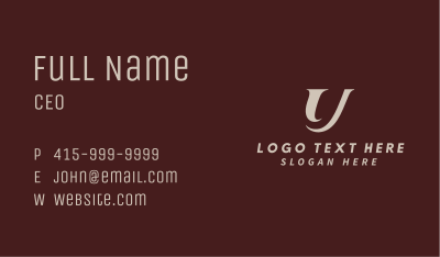 Luxe Enterprise Letter U Business Card Image Preview