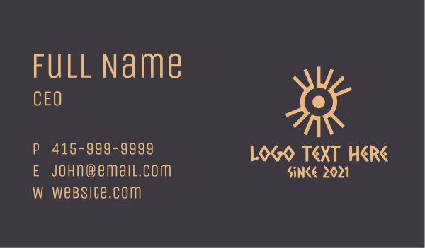 Aztec Eye Symbol Business Card Design Image Preview