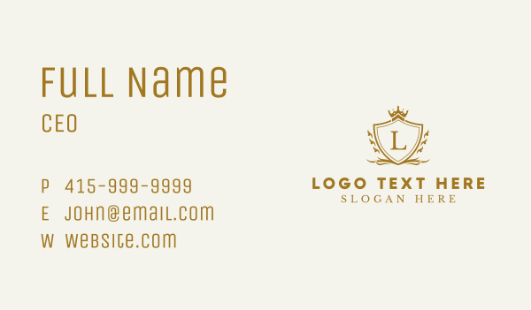 Imperial Crown Shield Letter Business Card Design Image Preview