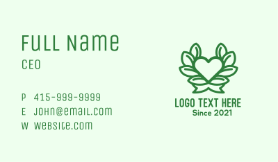 Organic Heart Plant Business Card Image Preview