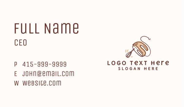 Baking Hand Mixer Culinary Business Card Design Image Preview