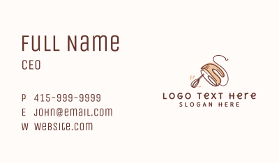 Baking Hand Mixer Culinary Business Card Image Preview
