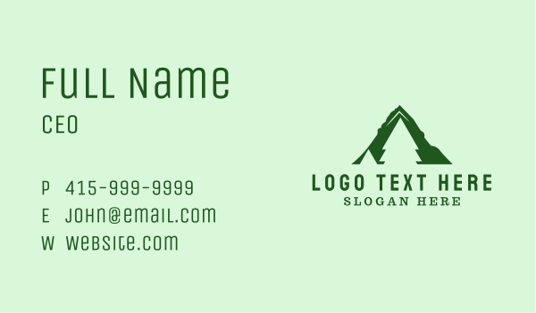Green Pine Mountain Peak Business Card Design Image Preview