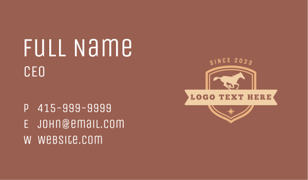 Stallion Race Badge Business Card Design Image Preview