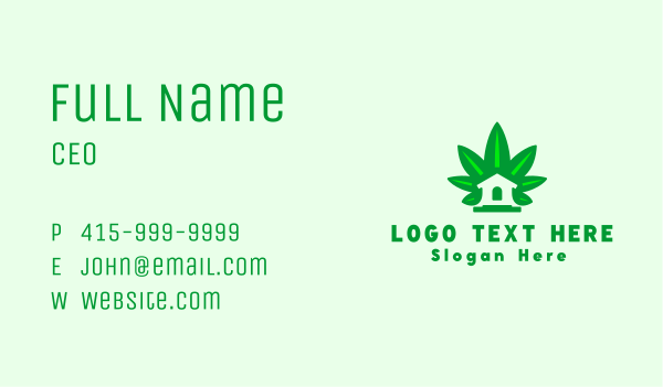 Marijuana House Property Business Card Design Image Preview