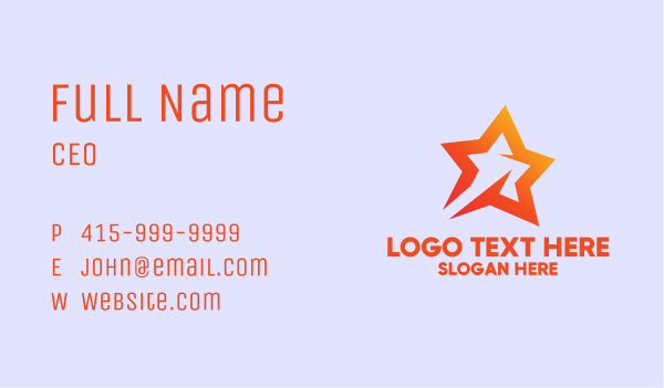 Generic Orange Star  Business Card Design Image Preview