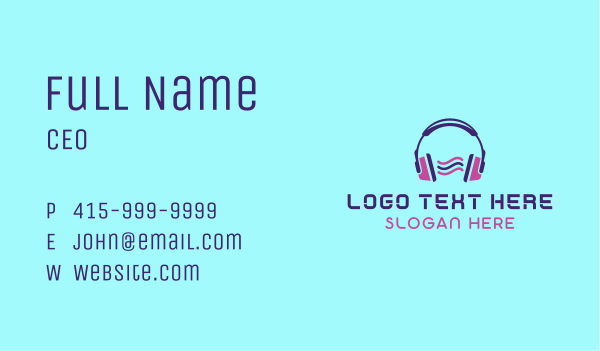 Headphones Audio Sound Business Card Design Image Preview