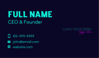 Neon Outlined Wordmark Business Card Image Preview