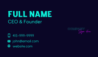 Neon Outlined Wordmark Business Card Image Preview