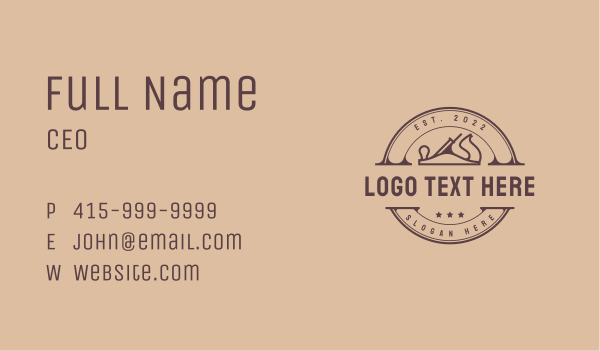 Vintage Carpentry Badge Business Card Design Image Preview