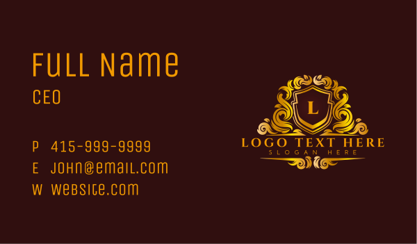 Elegant Crest Insignia Business Card Design Image Preview