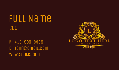 Elegant Crest Insignia Business Card Image Preview