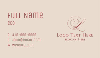 Beauty Fashion Cosmetics Letter   Business Card
