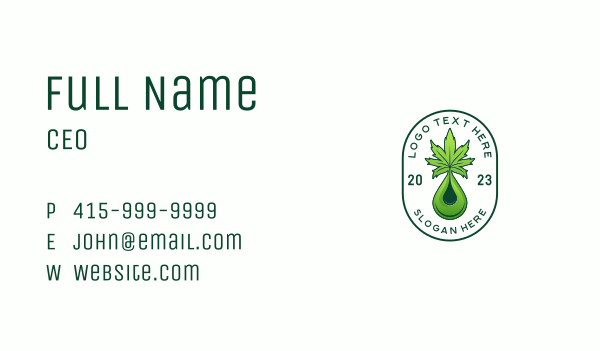 Cannabis Liquid Droplet Business Card Design Image Preview