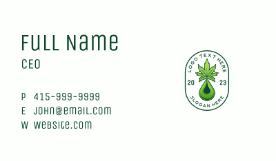 Cannabis Liquid Droplet Business Card Image Preview