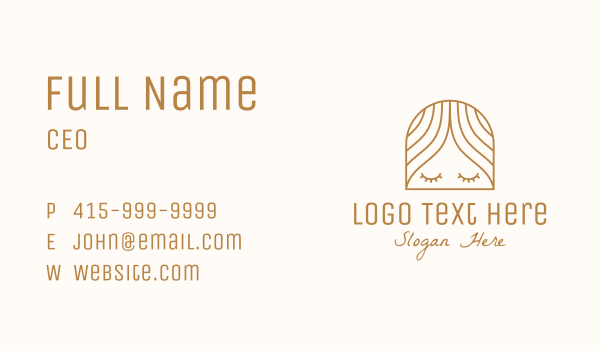 Minimalist Sleeping Lady Business Card Design Image Preview