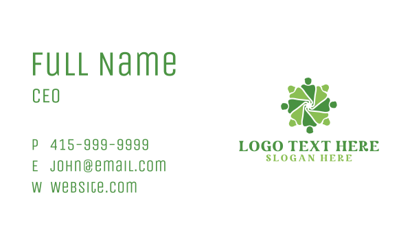 Green Social Unity Business Card Design Image Preview