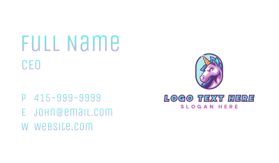 Horse Unicorn Gamer Business Card Image Preview