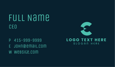 Green Corporate Letter C Business Card Image Preview