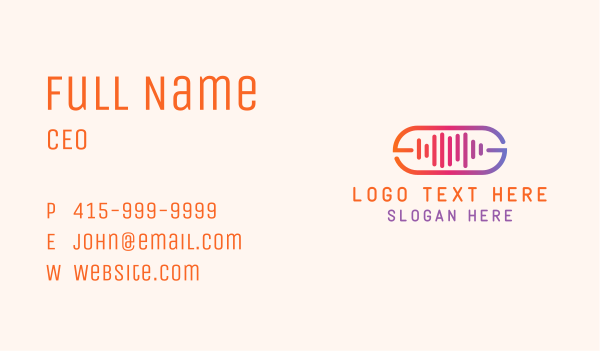 Sound Wave Recording Business Card Design Image Preview
