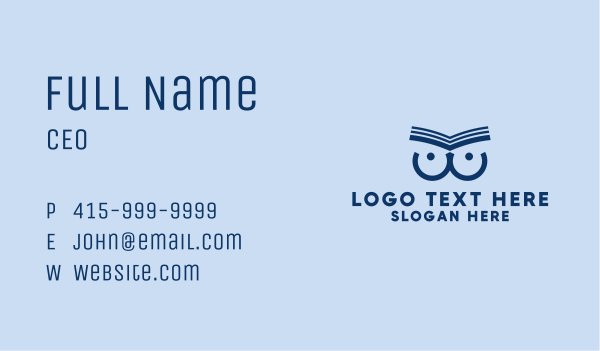 Owl Book Pages  Business Card Design Image Preview