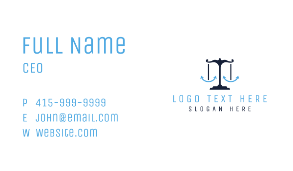 Blue Anchor Justice Business Card Design Image Preview