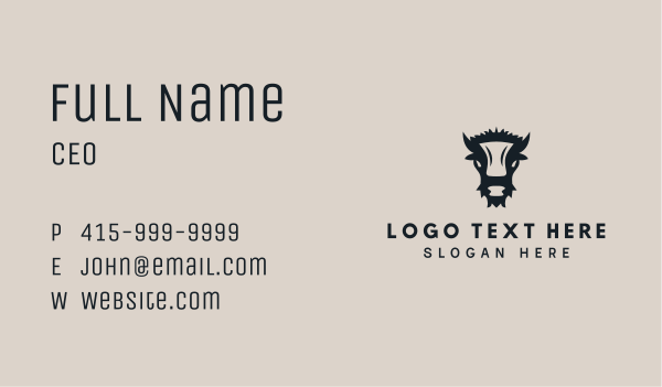 Wild Bull Animal Business Card Design Image Preview