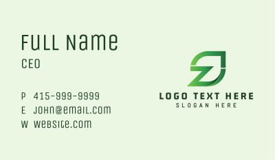 Organic Leaf Letter Z Business Card Image Preview