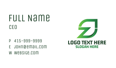 Organic Leaf Letter Z Business Card