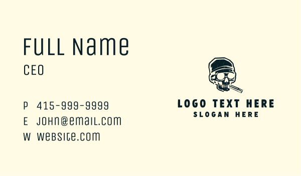 Cigar Skull Bandana Business Card Design Image Preview