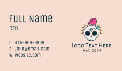 Decorative Sugar Skull Business Card Image Preview