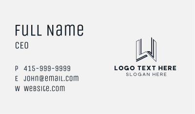 Tech Business Letter  W Business Card Image Preview