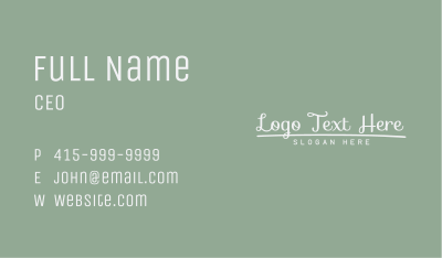 Cute Cursive Wordmark Business Card Image Preview