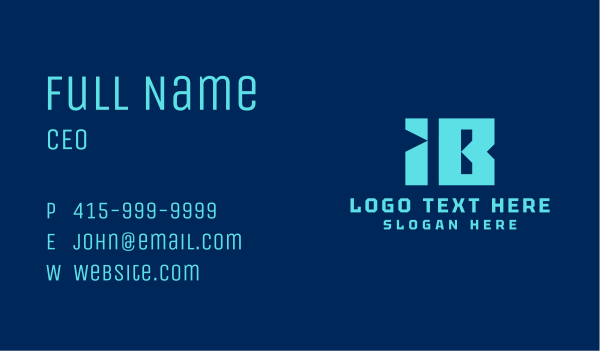 I & B Tech Monogram  Business Card Design Image Preview