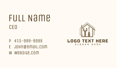 Handyman House Wrench Business Card Image Preview